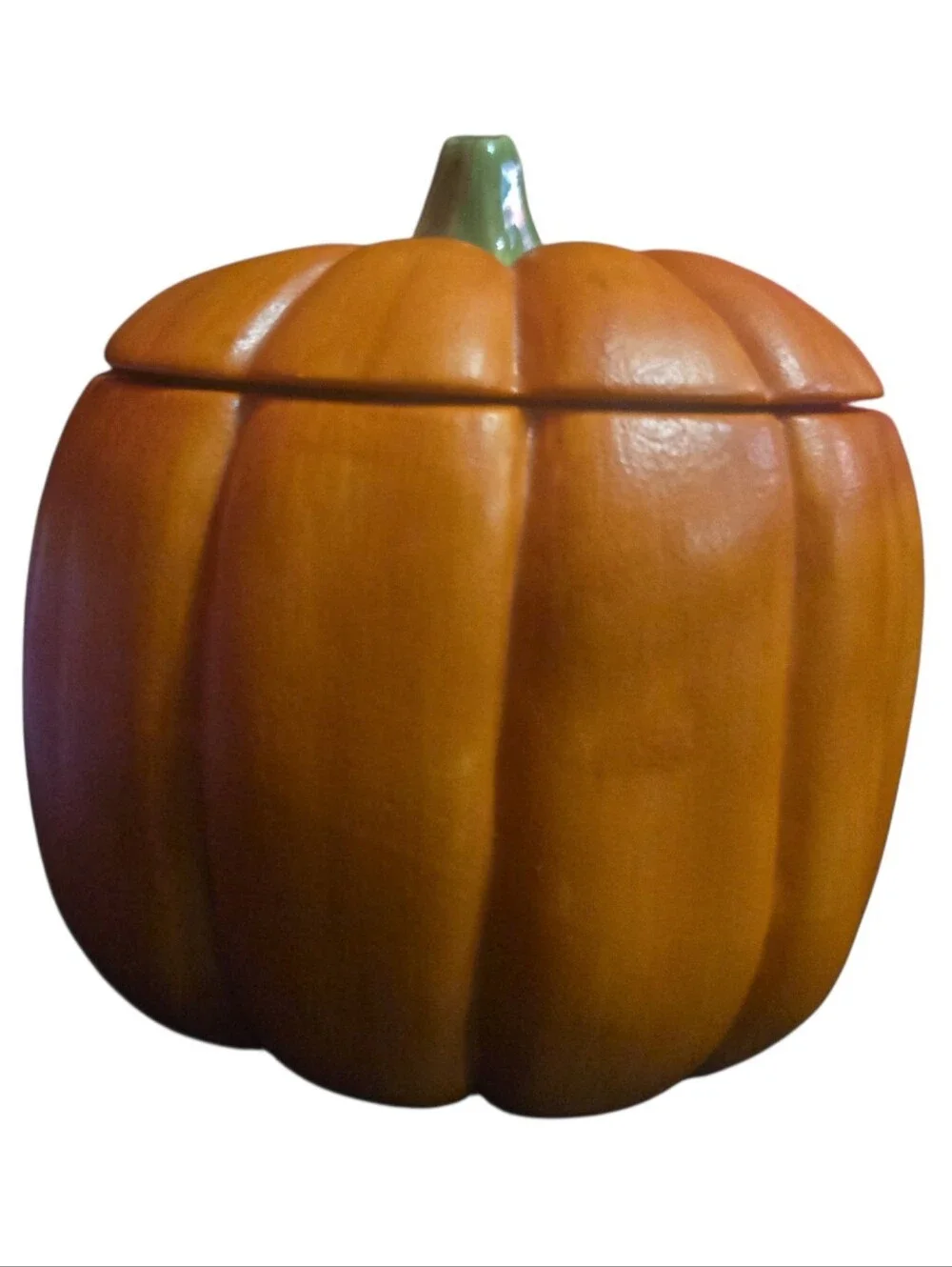 Orange Ceramic Jack-O'-Lantern Decorative Accent